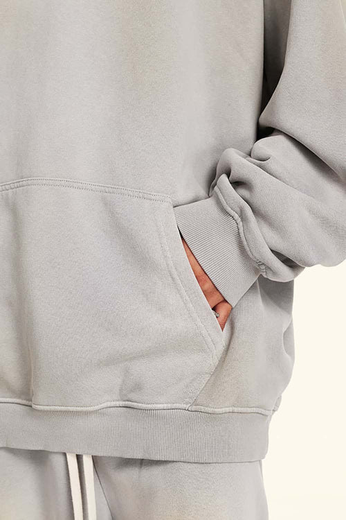 Heavyweight Washed Gradient Hoodie - Light Gray