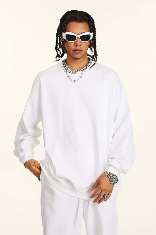 Heavyweight Drop-Shoulder Sweatshirt - Teeth White