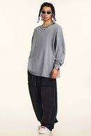 Washed Vintage Long-Sleeve Tee - Medium Gray