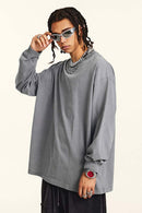 Washed Vintage Long-Sleeve Tee - Medium Gray