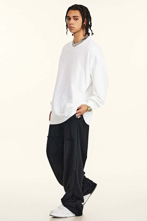 Washed Vintage Long-Sleeve Tee - White