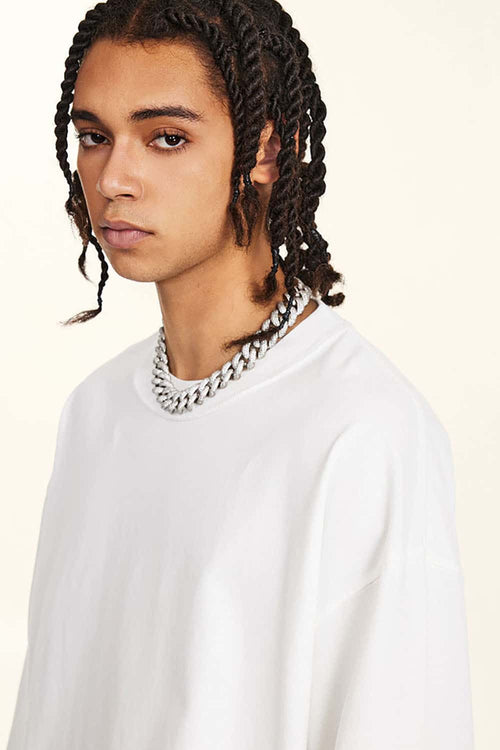 Washed Vintage Long-Sleeve Tee - White