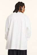Washed Vintage Long-Sleeve Tee - White