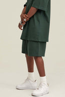 Heavyweight Relaxed Fit Shorts - Blackish Green