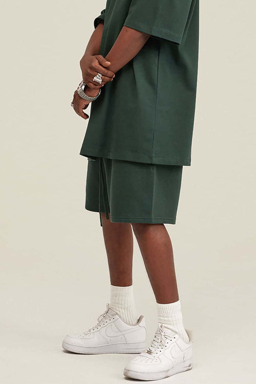 Heavyweight Relaxed Fit Shorts - Blackish Green