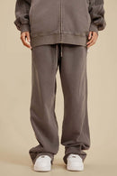 Ultra-Heavyweight Washed Straight-Leg Sweatpants - Coffee