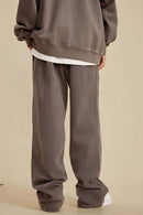 Ultra-Heavyweight Washed Straight-Leg Sweatpants - Coffee