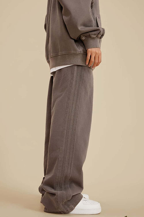 Ultra-Heavyweight Washed Straight-Leg Sweatpants - Coffee