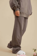 Ultra-Heavyweight Washed Straight-Leg Sweatpants - Coffee