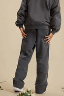 Ultra-Heavyweight Washed Straight-Leg Sweatpants - Dark Gray