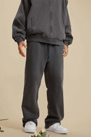 Ultra-Heavyweight Washed Straight-Leg Sweatpants - Dark Gray