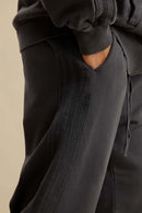 Ultra-Heavyweight Washed Straight-Leg Sweatpants - Dark Gray
