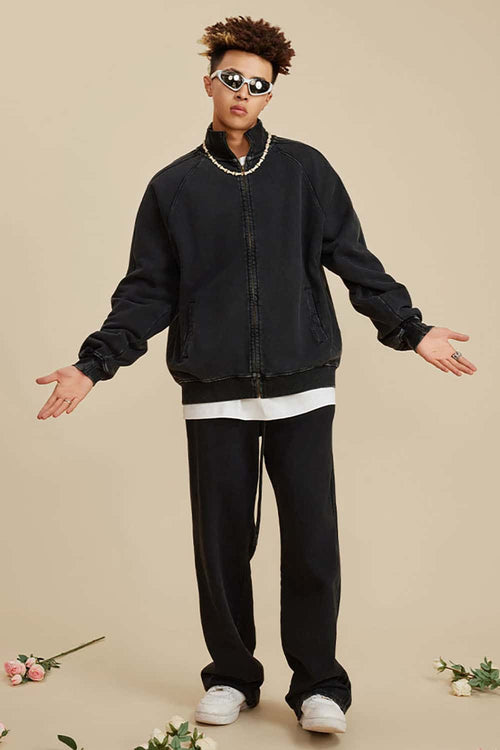 Ultra-Heavyweight Washed Straight-Leg Sweatpants - Fried Snowflakes