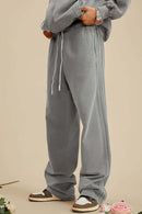 Ultra-Heavyweight Washed Straight-Leg Sweatpants - Medium Gray