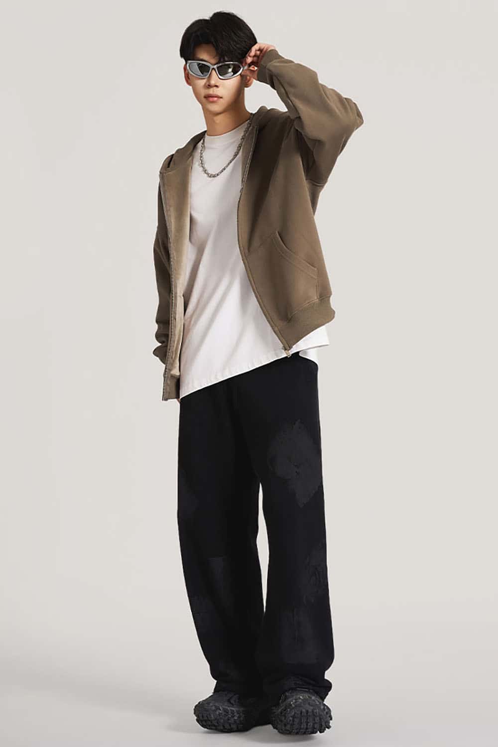 Heavyweight Fleece-Lined Loose Fit Hooded Zip-Up Jacket