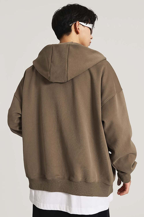 Heavyweight Fleece Full-Zip Hoodie - Camel