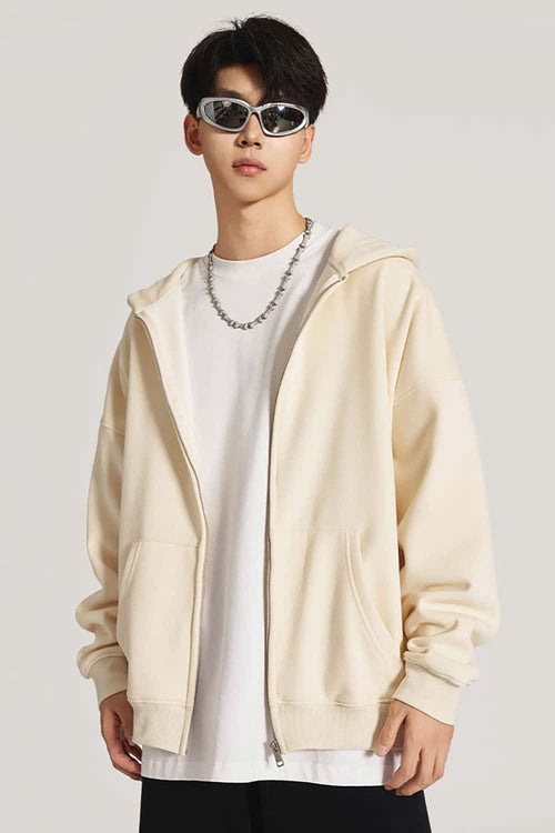 Heavyweight Fleece Full-Zip Hoodie - Cream Apricot