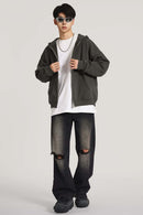 Heavyweight Fleece Full-Zip Hoodie - Dark Gray