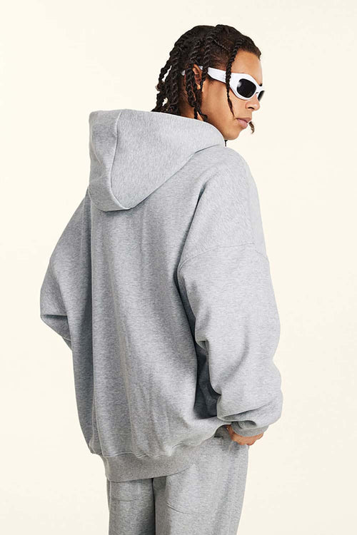 Heavyweight Fleece Full-Zip Hoodie - Flower Gray