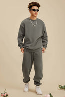 Washed Fleece Mock-Neck Sweatshirt - Coffee