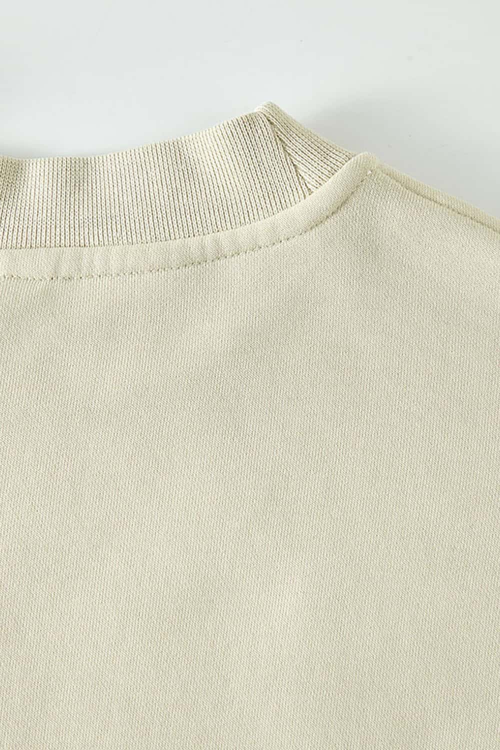 Washed Fleece-Lined Semi-High Neck Streetwear Sweatshirt