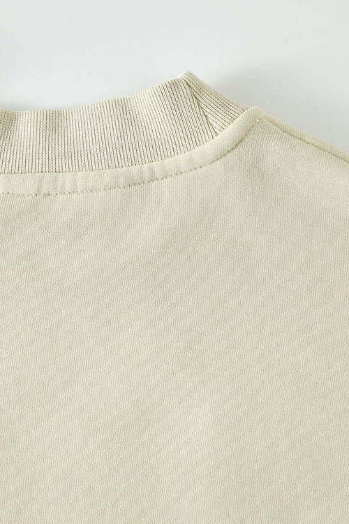 Washed Fleece Mock-Neck Sweatshirt - Gray Apricot
