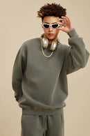 Washed Fleece Mock-Neck Sweatshirt - Grayish Green