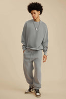 Washed Fleece Mock-Neck Sweatshirt - Medium Gray