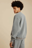 Washed Fleece Mock-Neck Sweatshirt - Medium Gray