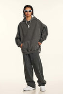 Men's Heavyweight Washed Pullover Hoodie - Dark Gray