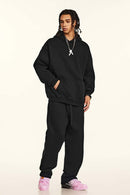Vintage Relaxed Streetwear Hoodie - Black