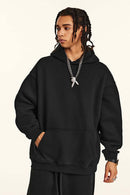 Vintage Relaxed Streetwear Hoodie - Black
