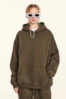 Vintage Relaxed Streetwear Hoodie - Brown