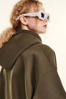 Vintage Relaxed Streetwear Hoodie - Brown