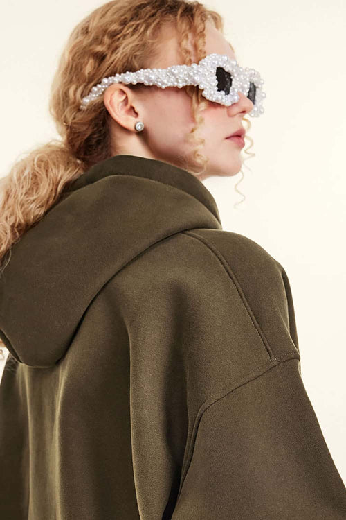 Vintage Relaxed Streetwear Hoodie - Brown