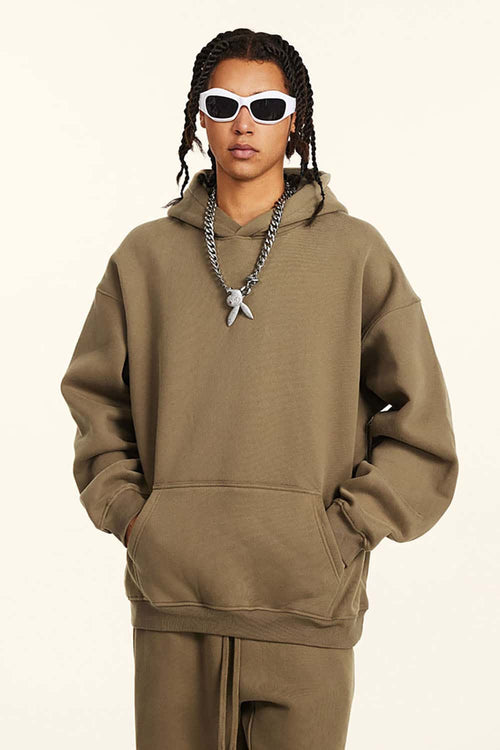 Vintage Relaxed Streetwear Hoodie - Caramel
