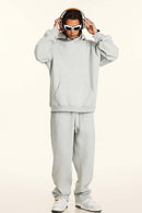 Vintage Relaxed Streetwear Hoodie - Flower Gray