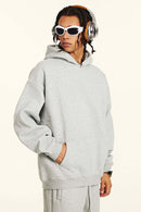 Vintage Relaxed Streetwear Hoodie - Flower Gray