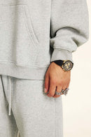 Vintage Relaxed Streetwear Hoodie - Flower Gray