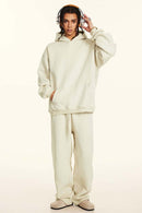 Vintage Relaxed Streetwear Hoodie - Gray Apricot