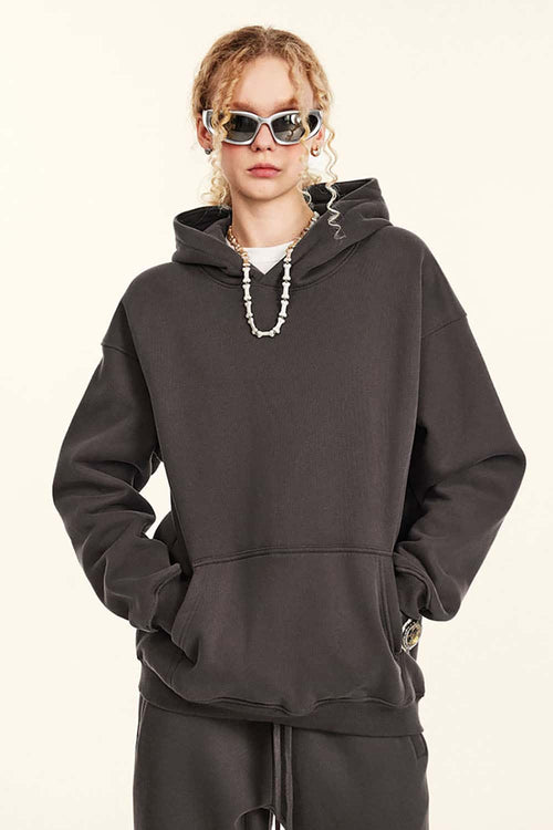 Vintage Relaxed Streetwear Hoodie - Plum Purple