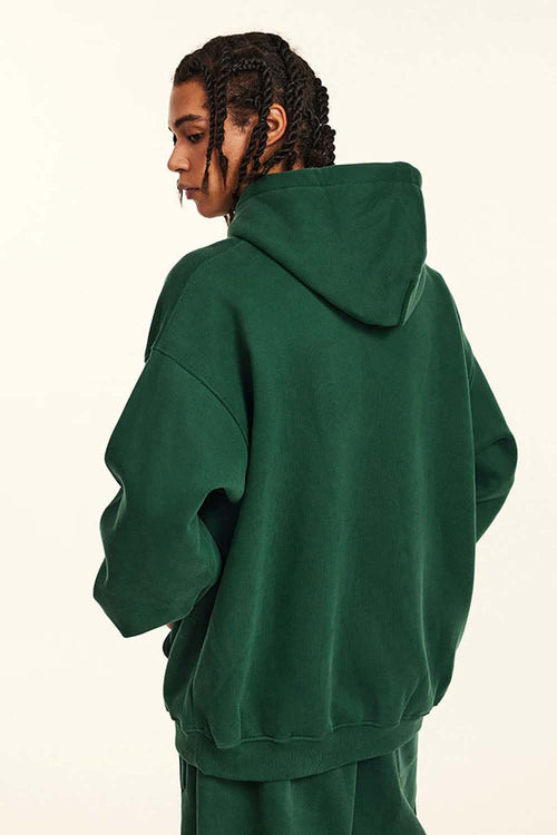 Vintage Relaxed Streetwear Hoodie - Rainforest Green
