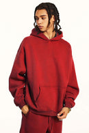 Vintage Relaxed Streetwear Hoodie - Red