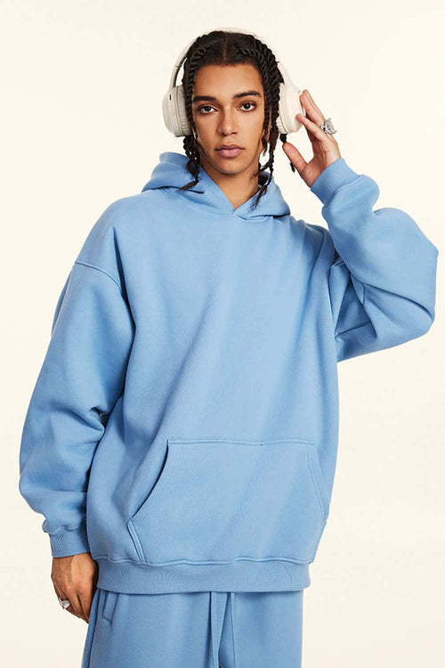 Vintage Relaxed Streetwear Hoodie - Smalt