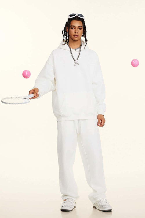 Vintage Relaxed Streetwear Hoodie - White