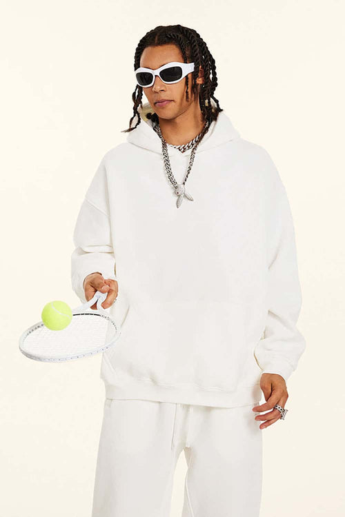 Vintage Relaxed Streetwear Hoodie - White