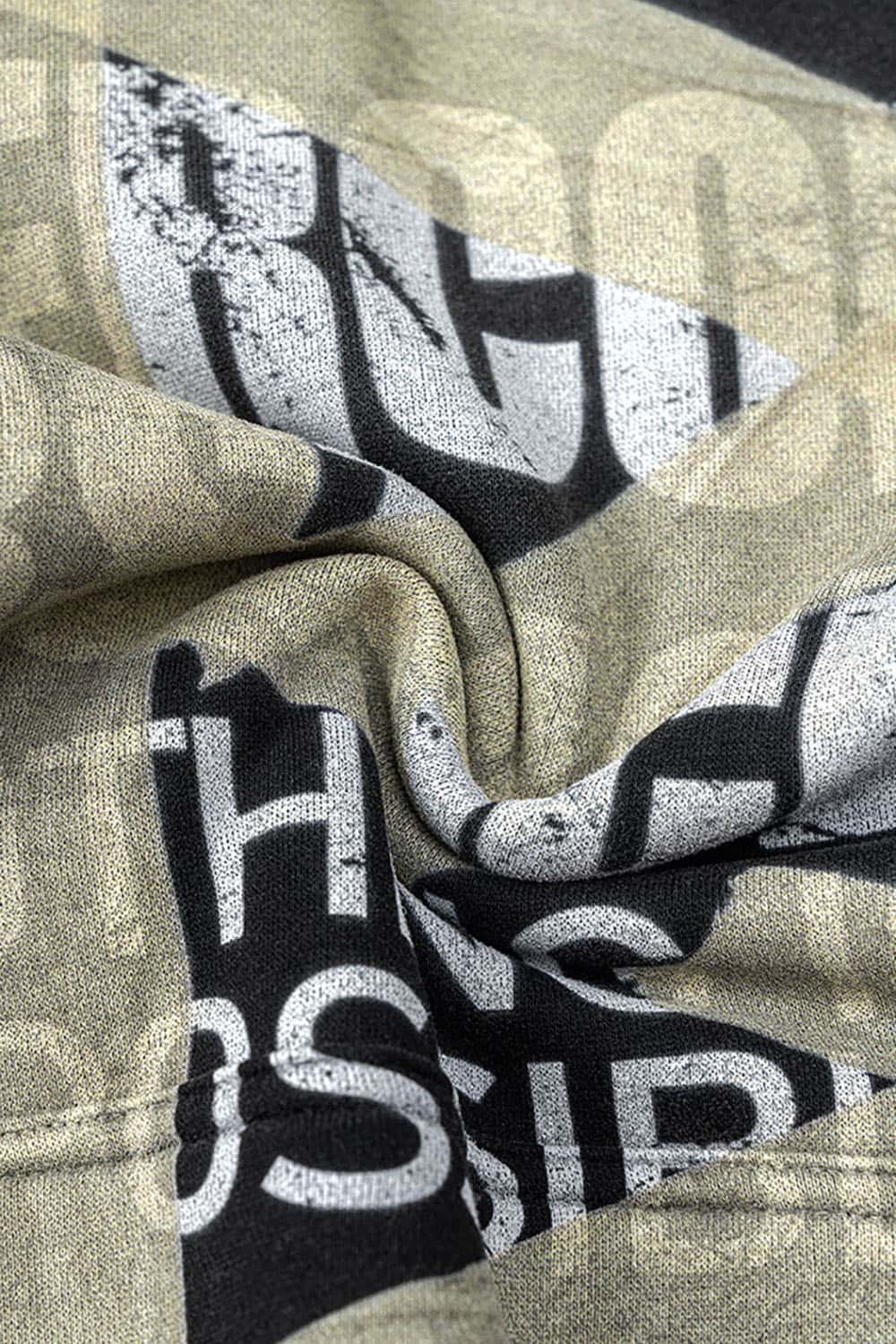 Oversized Washed Hoodie with Motivational Print