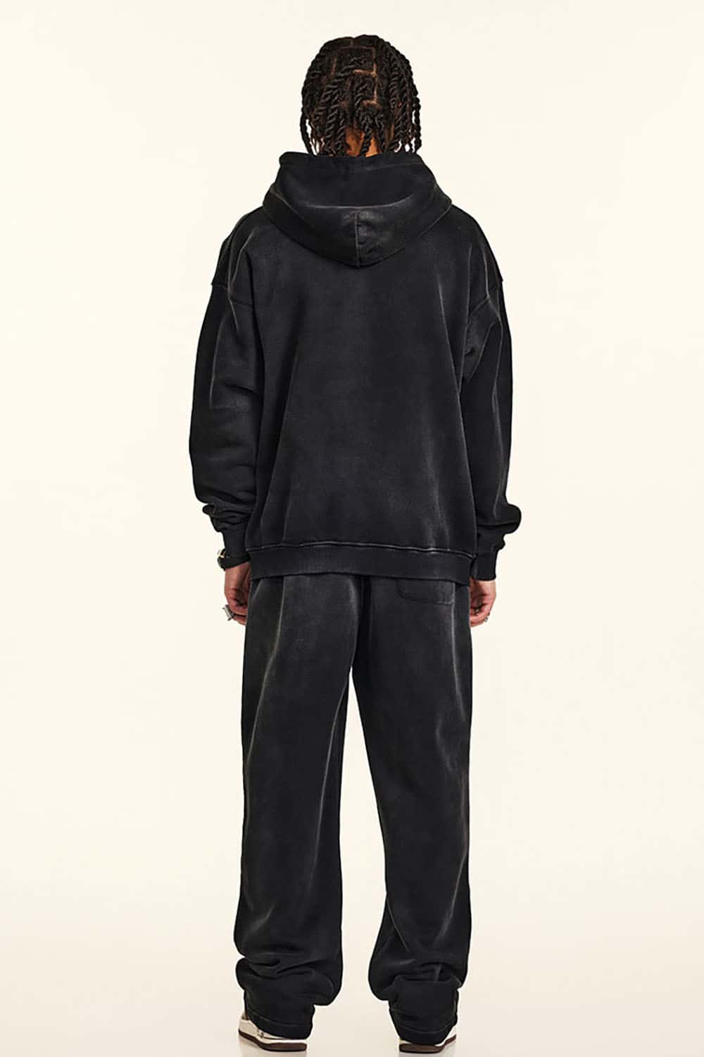 Oversized Washed Hoodie with Motivational Print