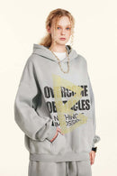 Relaxed Washed Graphic Hoodie - Light Gray