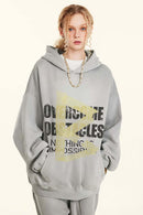 Relaxed Washed Graphic Hoodie - Light Gray